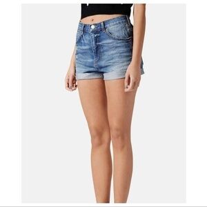 Topshop Moto Rosa Denim highrise distressed shorts Size 4